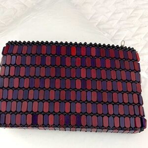 🤍Handmade Purple and Red tiled bamboo with beads.